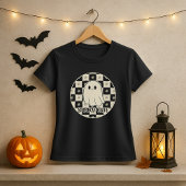 Spooky Schattige Ghost Checkerboard T-shirt