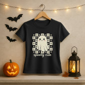 Spooky Schattige Ghost Checkerboard T-shirt