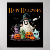 Spooky Schattige Ghost Halloween kostuum Happy Hal Poster (Voorkant)