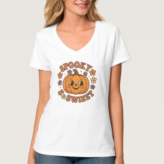 Spooky Schattige Ghost - Halloween Pumpkin Lover T T-shirt (Voorkant)