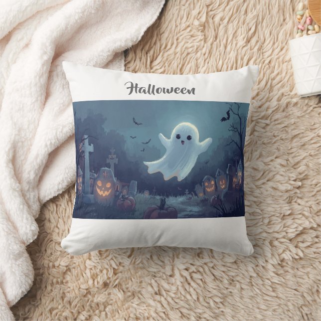 Spooky Schattige Ghost Halloween Sierkussen (Deken)