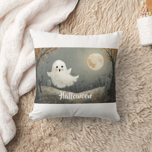 Spooky Schattige Ghost Halloween Sierkussen (Deken)