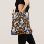 Spooky Schattige Ghost Halloween Tote Bag (Dichtbij)