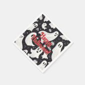 Spooky Schattige Ghost Halloween Zwart Wit Servet (Hoek)