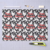 Spooky Schattige Ghost Halloween Zwart Wit Tissuepapier (Craft)