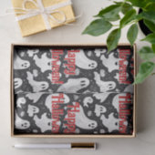 Spooky Schattige Ghost Halloween Zwart Wit Tissuepapier (Geschenk)