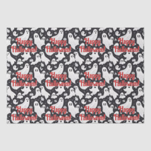 Spooky Schattige Ghost Halloween Zwart Wit Tissuepapier