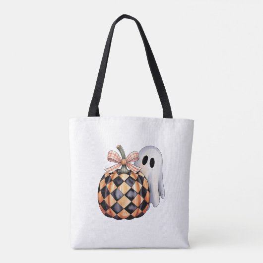 Spooky Schattige Ghost Peek Halloween T-shirt, Che Tote Bag (Achterkant)