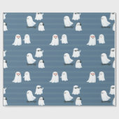 Spooky Schattige Ghost Wrapping Paper - Halloween  Cadeaupapier (Vlak)