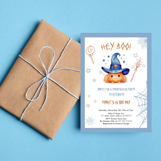 Spooky Schattige Halloween 5e Verjaardagsjongen Ui Kaart