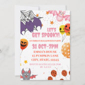 Spooky Schattige Halloween afdrukbare feestuitnodi Kaart (Voorkant)