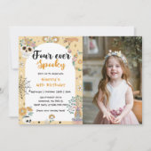 Spooky Schattige Halloween Ghost 4th Verjaardagsfo Kaart (Voorkant)