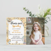 Spooky Schattige Halloween Ghost 4th Verjaardagsfo Kaart (Staand voorkant)