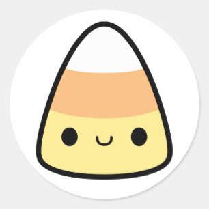 Spooky Schattige Halloween Kawaii Candy Corn Class Ronde Sticker