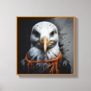 Spooky schattige Halloween meeuw in Vermomming Canvas Afdruk