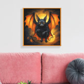 Spooky schattige Halloween vleermuis in vermomming Canvas Afdruk (Insitu (Woonkamer))