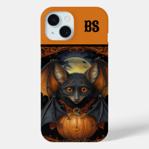 Spooky schattige Halloween vleermuis in vermomming iPhone 15 Case