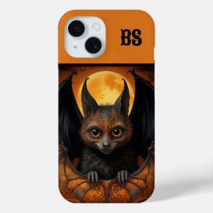 Spooky schattige Halloween vleermuis in vermomming iPhone 15 Case