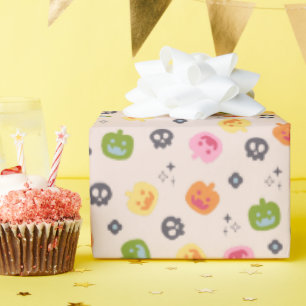 Spooky Schattige Jack O'lantern Snoep Cadeaupapier