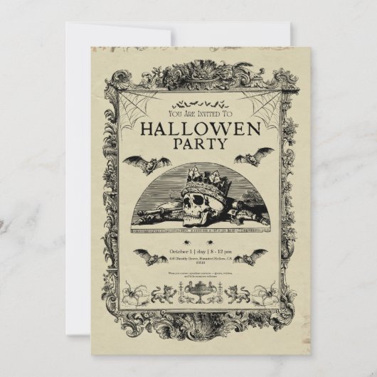 Spooky, Schattige, match vibes Halloween Invitatio Kaart (Voorkant)