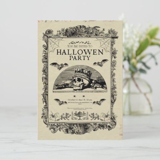 Spooky, Schattige, match vibes Halloween Invitatio Kaart (Staand voorkant)