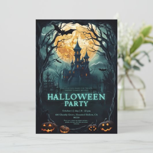 Spooky, Schattige, match vibes Halloween Invitatio Kaart (Staand voorkant)