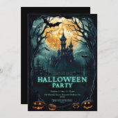 Spooky, Schattige, match vibes Halloween Invitatio Kaart (Voorkant / Achterkant)