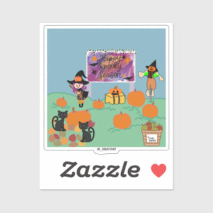 Spooky Schattige pompoen patch Sticker