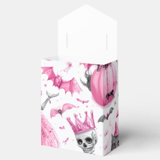 Spooky Schattige Roze Skelet | Halloween Favoriet  Bedankdoosjes (Geopend)