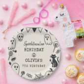 Spooky Schattige Skeleton & Ghost Kids Verjaardag Papieren Bordje (Feest)