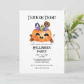Spooky Schattige Trick or treat kostuum Halloween Kaart (Staand voorkant)