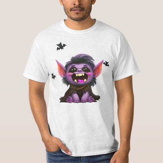 Spooky Schattige Troll Halloween T-shirt (Voorkant)