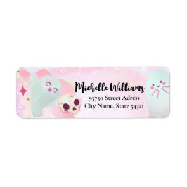 Spooky schattige verjaardag etiket