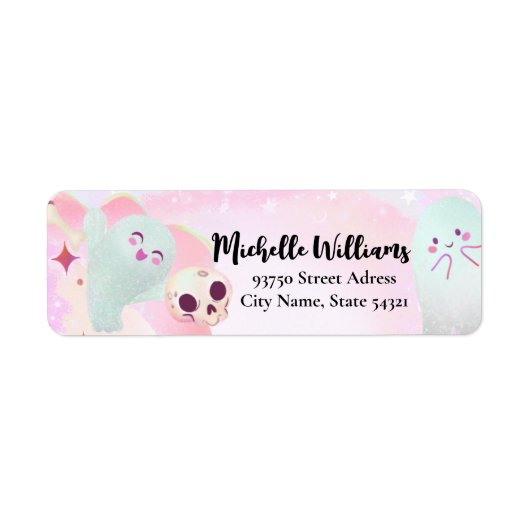 Spooky schattige verjaardag etiket (Voorkant)