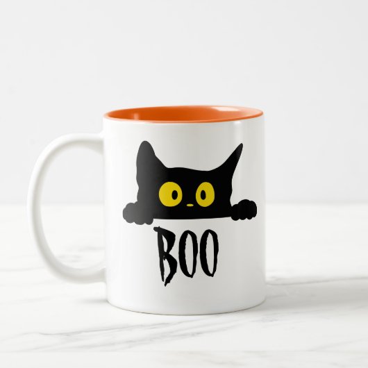 Spooky Schattige zwart kattenboek Halloween Mok (Links)