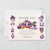 Spooky Schattigee 2e Verjaardag Halloween Pastel K Bedankkaart (Voorkant)