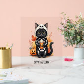 Spooky Schattigee Cat Halloween Acryl Bord (Huwelijk)