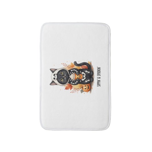 Spooky Schattigee Cat Halloween Badmat (Voorkant Verticaal)