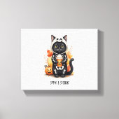 Spooky Schattigee Cat Halloween Canvas Afdruk (Voorkant)