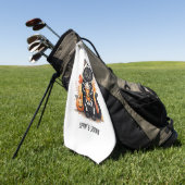 Spooky Schattigee Cat Halloween Golfhanddoek (Groen)