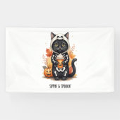 Spooky Schattigee Cat Halloween Spandoek (Horizontaal)