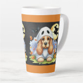 Spooky Schattigee Cocker Spaniel Ghost Dog Hallowe Latte Mok (Rechterhoek)
