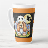 Spooky Schattigee Cocker Spaniel Ghost Dog Hallowe Latte Mok (Linkerhoek)