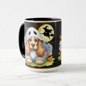 Spooky Schattigee Cocker Spaniel Ghost Dog Hallowe Mok (Voorkant links)