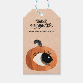Spooky Schattigee Cyclop Pumpkin Waterverf Hallowe Cadeaulabel