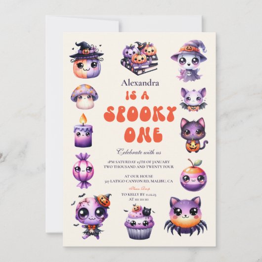 Spooky Schattigee eerste verjaardag Kaart (Voorkant)