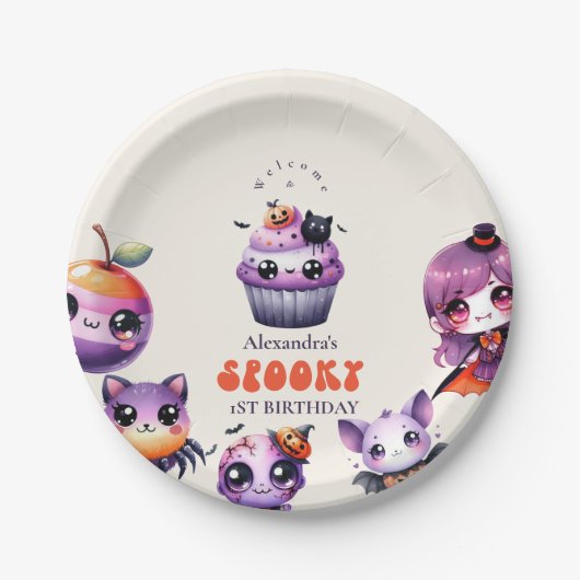 Spooky Schattigee eerste verjaardag Papieren Bordje (Voorkant)