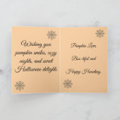 Spooky Schattigee gehaakte pompoen Halloween Groet Kaart (Binnen)