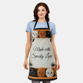 Spooky Schattigee gehaakte pompoen Halloween Schor Schort (Gedragen)