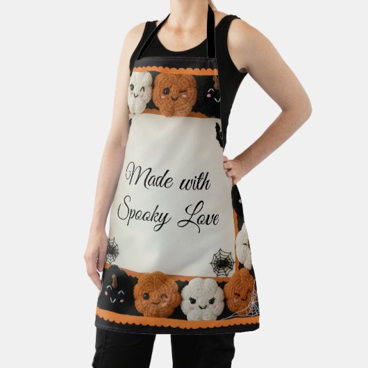 Spooky Schattigee gehaakte pompoen Halloween Schor Schort (Insitu)